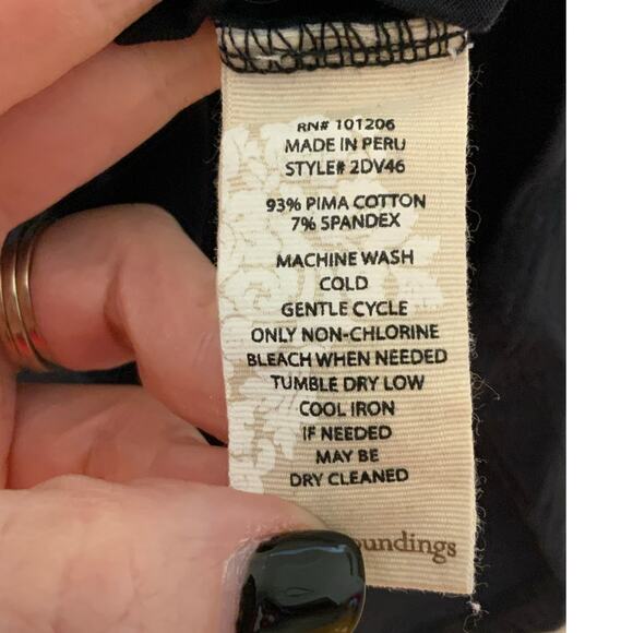 Soft Surroundings longer pima cotton Black Tee size medium - Picture 3 of 6